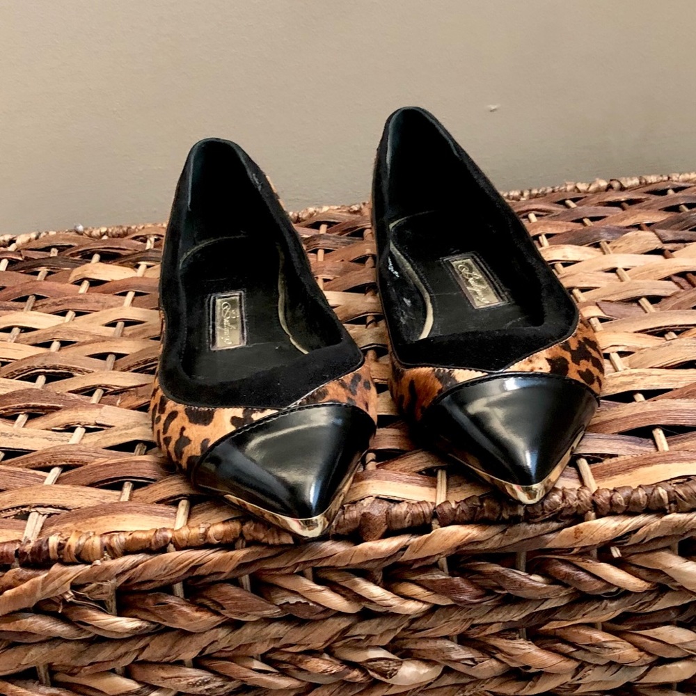 Boutique 9 Leopard Patent Gold Tipped Flats - Picture 4 of 7